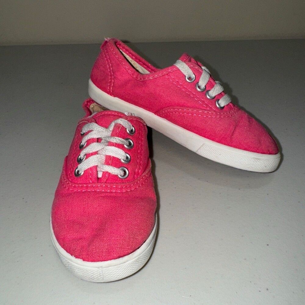 Garanimals Neon Pink Sneakers Girls 10 Low-Top Canvas Casual Play School Fall